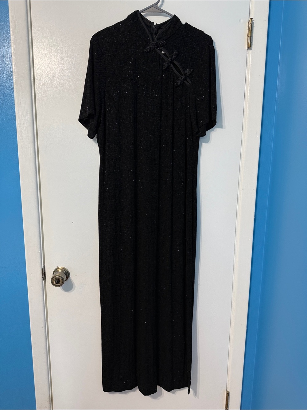 Wendye Chaitin ONYX Nite Dress with Mandarin Neck Made in the USA 14
